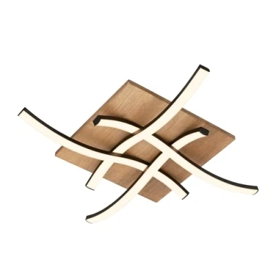 Abbildung von LED Deckenleuchte Vinka, 4 flammig, 47x47 cm, holzfarben