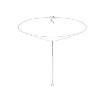Abbildung von Elli Solitaire Y Layer Halskette silvercoloured, Damen, Größe: 38, Silver coloured