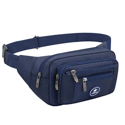 Abbildung von wasserdichte Bauchtasche Damen Herren für Reise und Sport Plus Size, Hüfttasche Sport, Wasserdicht Hüfttaschen Running Size (DunkelBlau)