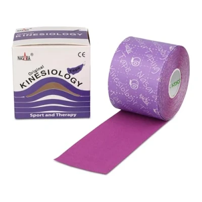 Abbildung von Nasara Original Kinesiologie Physio Tape für Sport und Medizin, Rollengröße 5cm x 5m, Lila