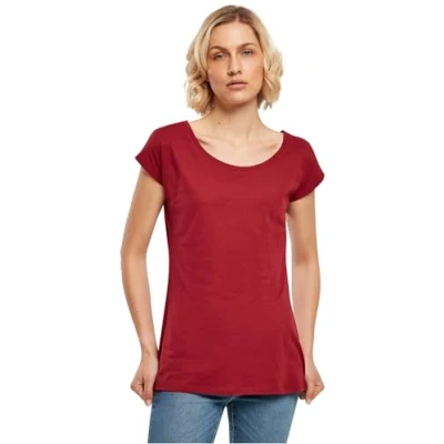 Abbildung von Build Your Brand Damen BB013 Ladies Wide Neck Tee T Shirt, Burgundy, S