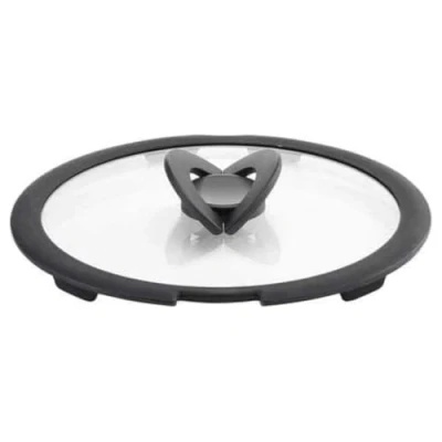 Abbildung von Lagostina Ingenio Induction Glasdeckel, schwarz/transparent, 26 cm, Glas