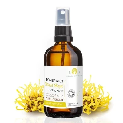 Abbildung von B.O.T Cosmetic &amp; Wellness Bio Hamamelisblütenwasser Hydrolat Gesichts , Körper und Haarwasser Natürlicher Make up Entferner Basis für Naturkosmetik, Klar, 1 l