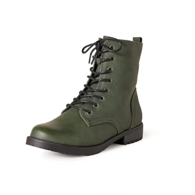Abbildung von Amazon Essentials Damen Kampfstiefel mit Schnürung, Grün, 43 EU