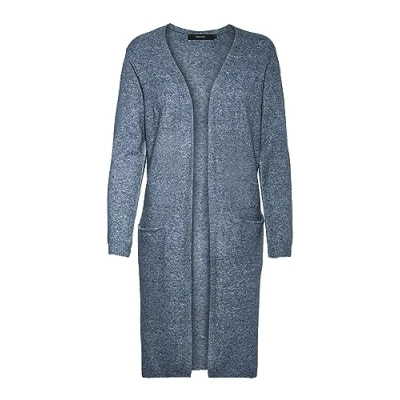 Abbildung von VERO MODA Damen VMDOFFY LS Long Open Cardigan GA NO, Navy Blazer/Melange, S
