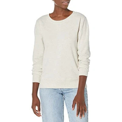 Abbildung von Amazon Essentials Damen Sweatshirt aus French Terry Fleece mit Rundhalsausschnitt (Erhältlich in Übergröße), Haferbeige Meliert, XS