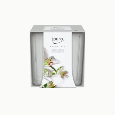 Abbildung von ipuro dekorative white lily Duftkerze minimalistische &amp; puristische Duftkerzen im Glas intensive mit blumig zarten Noten stilvolle Kerze 125 g