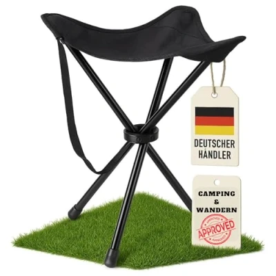 Abbildung von Dreibeinhocker, 3 Bein Hocker Camping Stuhl Dreibein 40cm Sitzhöhe handliche 550g leicht, faltbar
