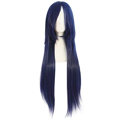 Abbildung von MapofBeauty 32&quot; lange gerade Anime Kostüm Cosplay Perücke Partei (dunkelblau/Tiefschwarz)