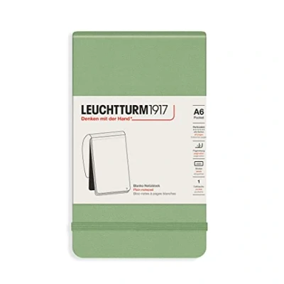 Abbildung von LEUCHTTURM1917 364405 Notizblock Pocket (A6), Hardcover, 184 nummerierte Seiten, blanko, Salbei