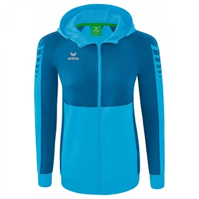 Abbildung von Erima Damen Six Wings Trainingsjacke mit Kapuze, curacao, 34