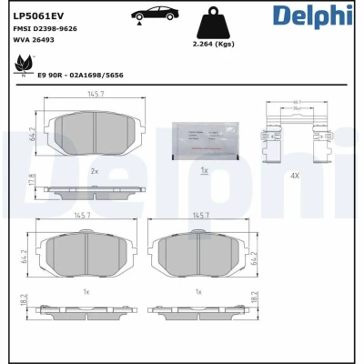 Abbildung von Bremsbelagsatz DELPHI LP5061EV