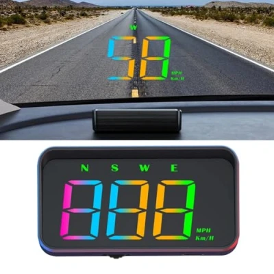 Abbildung von YOUNICE Auto HUD Head Up Display, Multifunktional M2S Geschwindigkeitsmesser Universal Tachometer Projektor mit Geschwindigkeit &amp; Automatische Lichterkennung für Alle Automodelle