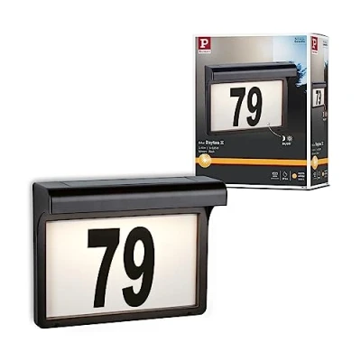 Abbildung von Paulmann 95388 LED Außenleuchte Solar Hausnummernleuchte Dayton II IP44 eckig incl. 1x0,05 Watt Schwarz Außenlampe Kunststoff 3000 K