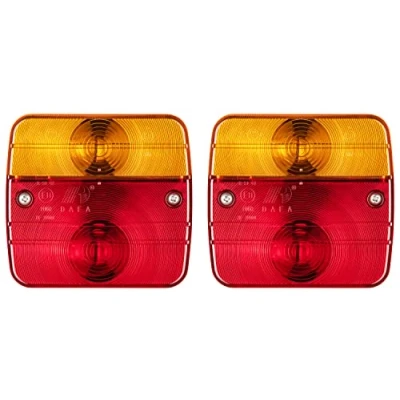 Abbildung von AUTOLIGHT 24 2 x Rückleuchten Heckleuchten inkl. Glühbirnen 4 Funktionen für KFZ Anhänger Traktor Caravan PKW 12V E11