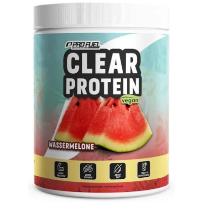 Abbildung von Clear Protein Vegan 360g WASSERMELONE, unglaublich leckerer &amp; erfrischender Drink, vegane Whey Protein/Iso Alternative mit hochwertigem Erbsenproteinhydrolysat, 56%