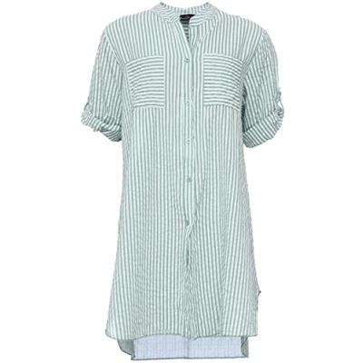 Abbildung von Zwillingsherz Longbluse im Streifen Muster Hochwertiges Sommerkleid für Damen Frauen Mädchen Abendkleid Freizeitkleid Strandkleid Locker luftige Tunika Perfekt Frühling Sommer Herbst