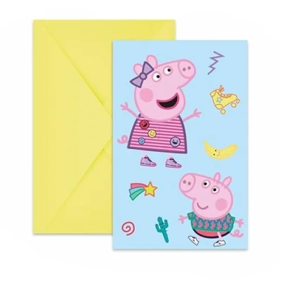 Abbildung von Procos Einladungen mit Umschlag Peppa Wutz Messy Play aus FSC Papier, 6 Stück, PR94113