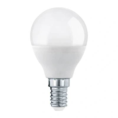 Abbildung von EGLO E14 LED Lampe dimmbar, Glühbirne Milky in Tropfenform, 7,5 Watt (entspricht 60 Watt), 806 Lumen, Leuchtmittel Tropfen warmweiß, 3000 K, Glühlampe P45, Ø 4,6 cm