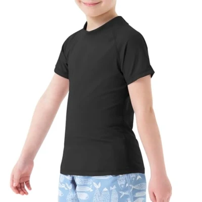 Abbildung von MEETWEE Jungen Schwimm Kurzarm/Langarm Shirt Kinder UV Tshirt Badeshirt RashWeste Surfen Schnelltrocknend Strand Wassersport Top