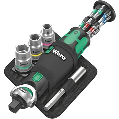 Abbildung von Wera 05004281001 8009 Zyklop Pocket Set 2, Knarren Satz, 17 teilig, Schwarz grün