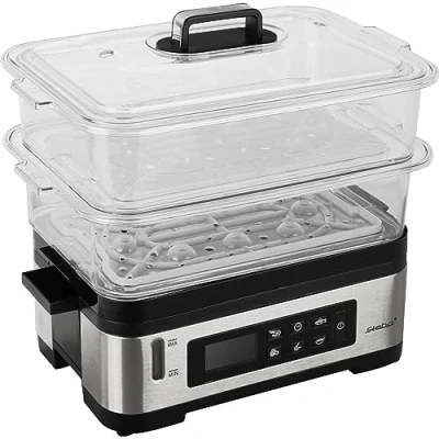 Abbildung von Steba DG 2 Elektronischer Dampfgarer, variabler Garraum (3 6 Liter), BPA frei, inkl. Reiseinsatz, LCD Display mit 5 Automatikprogrammen, 30 Min Timer Signalton und Endabschaltung