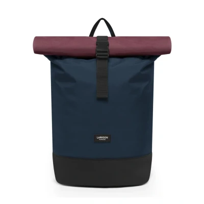 Abbildung von LARKSON Rucksack Damen &amp; Herren Blau Rot Janne Rolltop mit Laptopfach für Uni, Arbeit, Reise Fahrrad Backpack Tagesrucksack Mittelgroß Wasserabweisend
