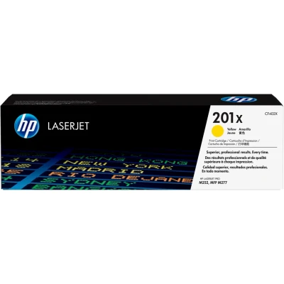 Abbildung von HP 201X (CF402X) Gelb Original Toner mit hoher Reichweite für Color Laserjet Pro M252, M274n, M277, XL