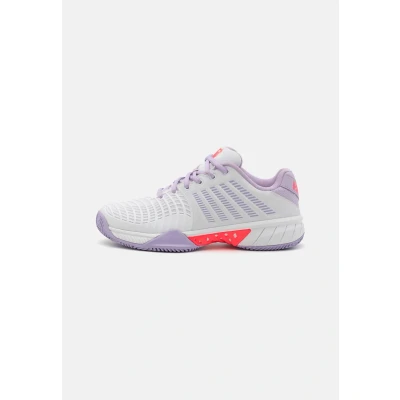 Abbildung von K SWISS Express Light 3 CLAY Tennisschuh für Sandplätze, Damen, Größe: 38, White/orchid petal/neon blaze Schuhe