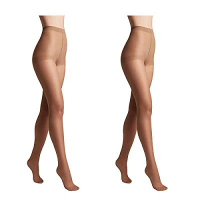Abbildung von Conte elegant 2er Pack langlebige Damenstrumpfhose Halbmatt SOLO 20 DEN Damen Feinstrumpfhose Strumpfhose mit markiertem Höschenteil Einfarbig Farbe Bronz Größe 2