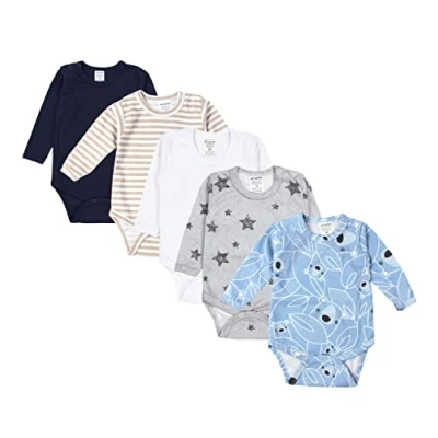 Abbildung von TupTam Jungen Baby Body Langarm Unifarben 5er Pack, Farbe: Farbenmix 6, Größe: 98