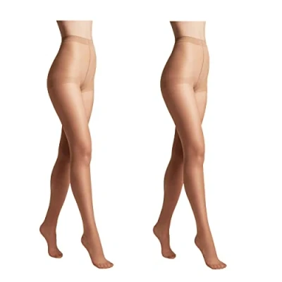 Abbildung von Conte elegant 2er Pack langlebige Damenstrumpfhose Halbmatt SOLO 20 DEN Damen Feinstrumpfhose Strumpfhose mit markiertem Höschenteil Einfarbig Farbe Beige Größe 4