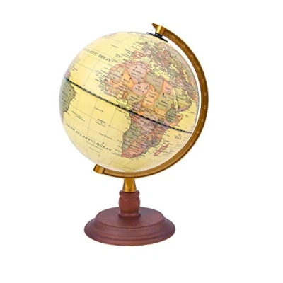 Abbildung von Exerz 20cm Antiker Globus Mit Holzfuß Englische Karte Für Kinder Büro Deko Schülerglobus Morden Map Farbe Durchmesser