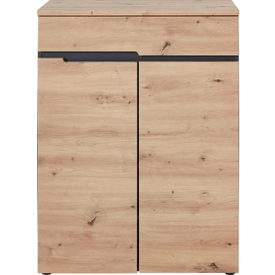 Abbildung von Stella Trading MEMPHIS Schuhschrank in Artisan Eiche Optik, Graphit Modernes Schuhregal mit viel Stauraum für Ihre Schuhe 80 x 107 38 cm (B/H/T)