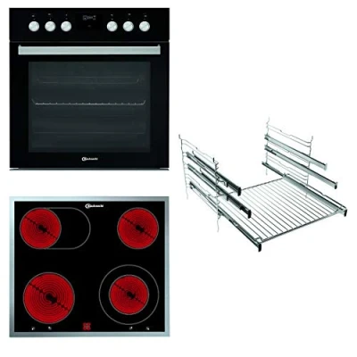 Abbildung von Bauknecht HEKO P500 Herd Kochfeld Kombination/Glaskeramik (60 cm)/ Pyrolyse Selbstreinigungssystem/Slow Cooking/Backauszug mit 2 Ebenen, 859800008022