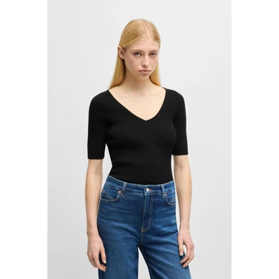 Abbildung von BOSS Faradisco Tshirt basic, Damen, Größe: Large, Black