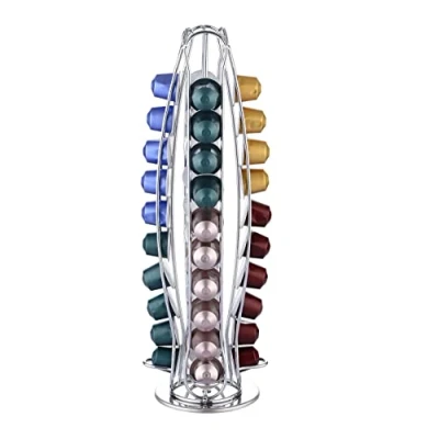 Abbildung von EXZACT Kaffeekapselhalter kompatibel für NESPRESSO (40 x Kapseln) Ständer Kaffeekapseln Kaffeepad Kapseldispenser/Kapselständer/Kapselhalter 360 Drehbar und Rutschfest