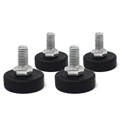 Abbildung von Design61 4x Justierschraube mit Beweglicher Stellschraube M8 x 20 mm Verzinkt Verstellschraube Kunststoffuß Ø 30