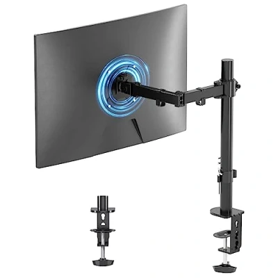 Abbildung von suptek Einzel Bildschirm Halterung, Monitor Halterung 1 für 13 32 Zoll Tischhalterung, Schreibtischhalterung(40cm Stange) Monitorständer &amp; Arme, Monitorhalterung