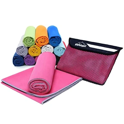 Abbildung von gipfelsport Mikrofaser Handtuch Microfaser Handtücher Set, Strandtuch, Badetuch I groß, schnelltrocknend für Sport, Beach, Reise, Outdoor, Camping leicht, dünn, klein 80x40cm Fuchsia