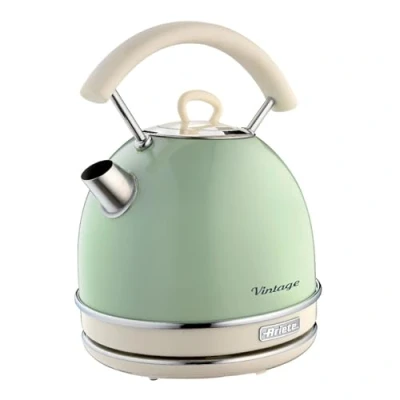 Abbildung von Ariete Vintage Wasserkocher 2877, Retro Elektrischer mit Sichtbarem Wasserstand, Kabelloser 360 Sockel, Auto Abschaltung, Ergonomischer Griff, 1,7 L, Edelstahl, 2000W, Grün