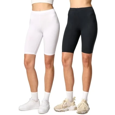 Abbildung von Merry Style Damen Kurze Leggings aus Viskose 2 Pack MS10 145 (Schwarz/Navy (2Pack), XL)