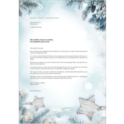 Abbildung von SIGEL DP312 Weihnachts Briefpapier Snow Star, blau, DIN A4, 25 Blatt, weihnachtliches Motiv, aus nachhaltigem Papier