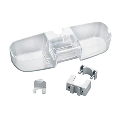 Abbildung von WENKO Duschstangencaddy Premium, Duschregal mit 3 Fächern &amp; Haken, geeignet für alle gängigen Duschstangen, einfache Anbringung dank Befestigung ohne bohren, Kunststoff, 36 x 7,5 12 cm, Transparent