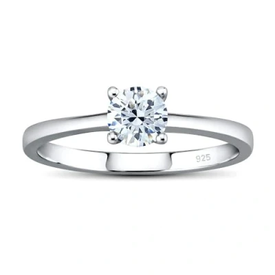 Abbildung von SILVEGO Verlobungsring MADISON 925 Sterling Silber rhodiniert mit Swarovski Zirconia, nickelfreier und hypoallergener Solitärring hochwertige Qualität