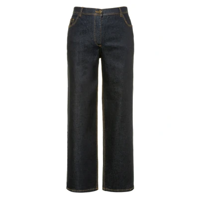Abbildung von Ulla Popken Jeans Straight Leg, Damen, Größe: 42, Denim bleu foncé