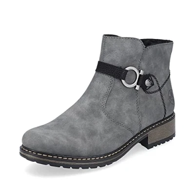 Abbildung von Rieker Damen Ankle Boots Z6869, Frauen Stiefeletten,Winterstiefeletten,Booties,halbstiefel,Kurzstiefel,uebergangsschuhe,grau (45),38 EU / 5 UK
