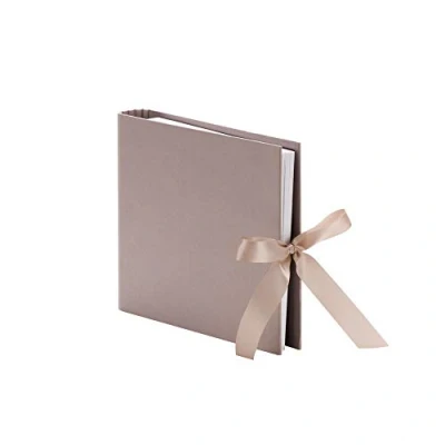 Abbildung von Rössler Papier 13161147496 Fotoringbuch mit Schleife, 230 x 210 mm, 2 Ringe, 50 Seiten, Taupe, 1 Stück