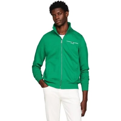 Abbildung von Tommy Hilfiger LOGO ZIP THRU Sweatjacke, Herren, Größe: Large, Olympic green