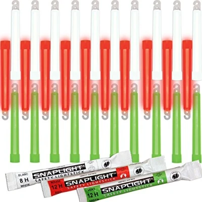 Abbildung von Cyalume SnapLight 15cm ultra helle Knicklichter 30 er Pack mit Haken am Ende (10 8h in weiß, 10 12h rot, grün)